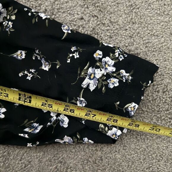 Lulu's Floral Flare Viscose Flowy Pants Floral Black/Blue Size Small - Picture 10 of 12